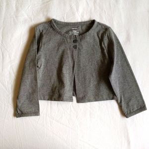 carter's heather gray long sleeve cardigan top 18 months baby girl